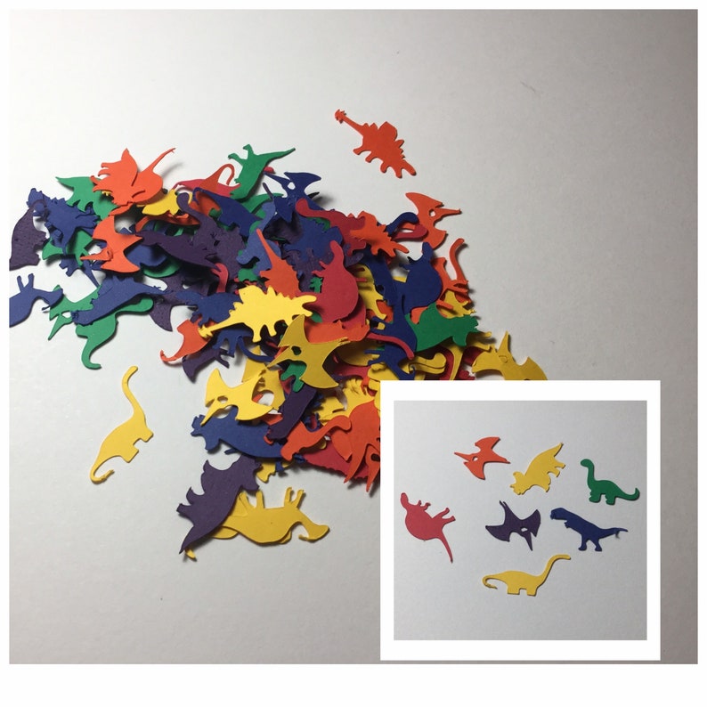 dinosaur readings Pieces in shades of The rainbow Dinosaur Confetti Table Scatter for Birthday Party Scrapbook 100