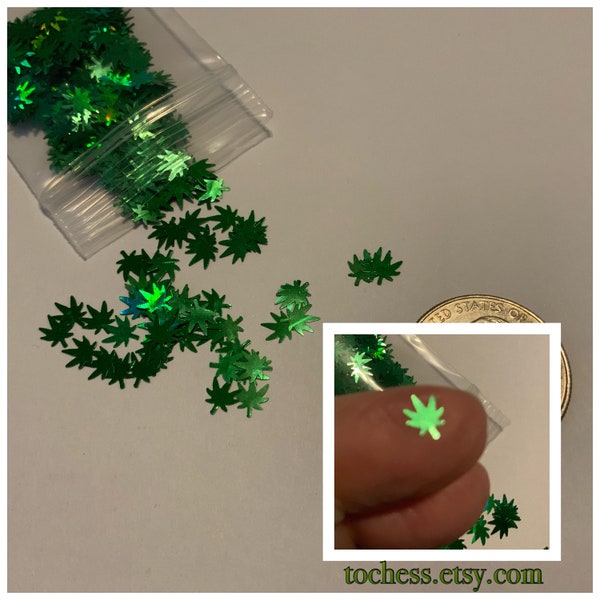 1 teaspoon of foil marijuana glitter confetti