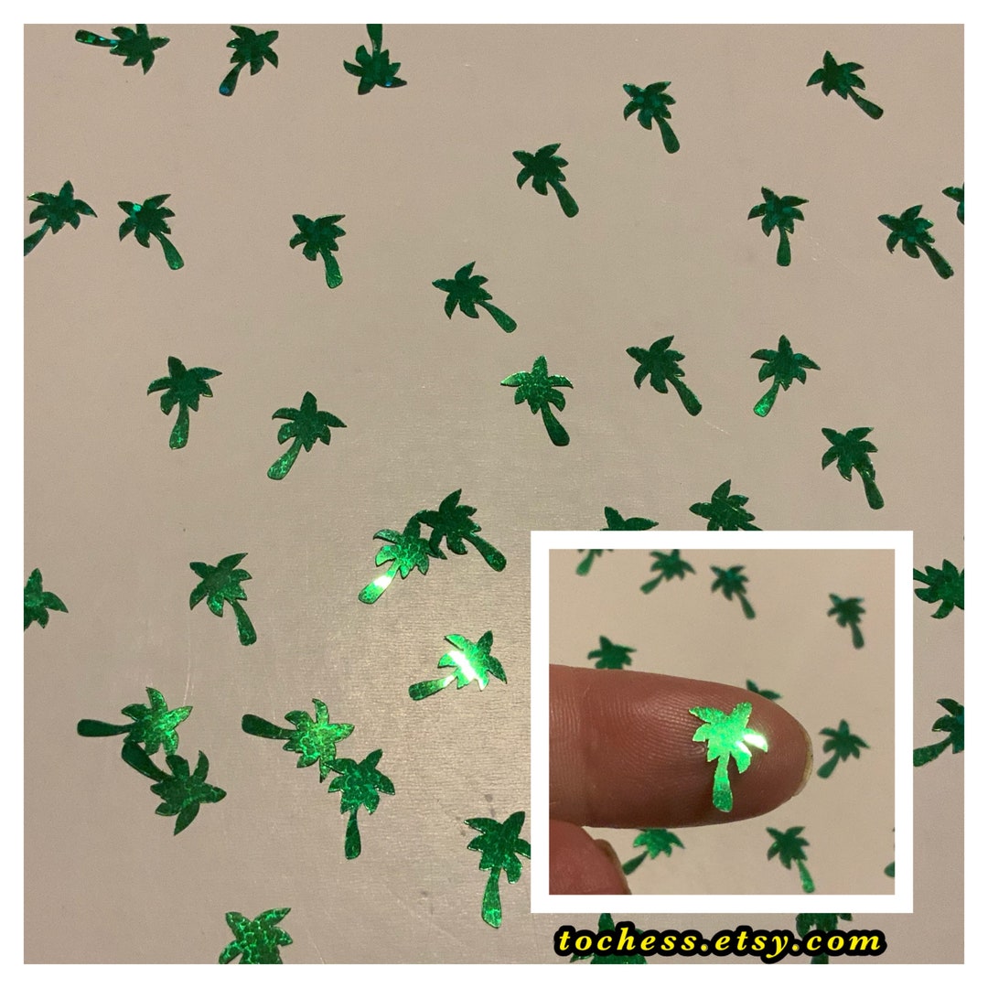 Green Palm Tree Foilfetti/ Table Scatter for Parties Card - Etsy