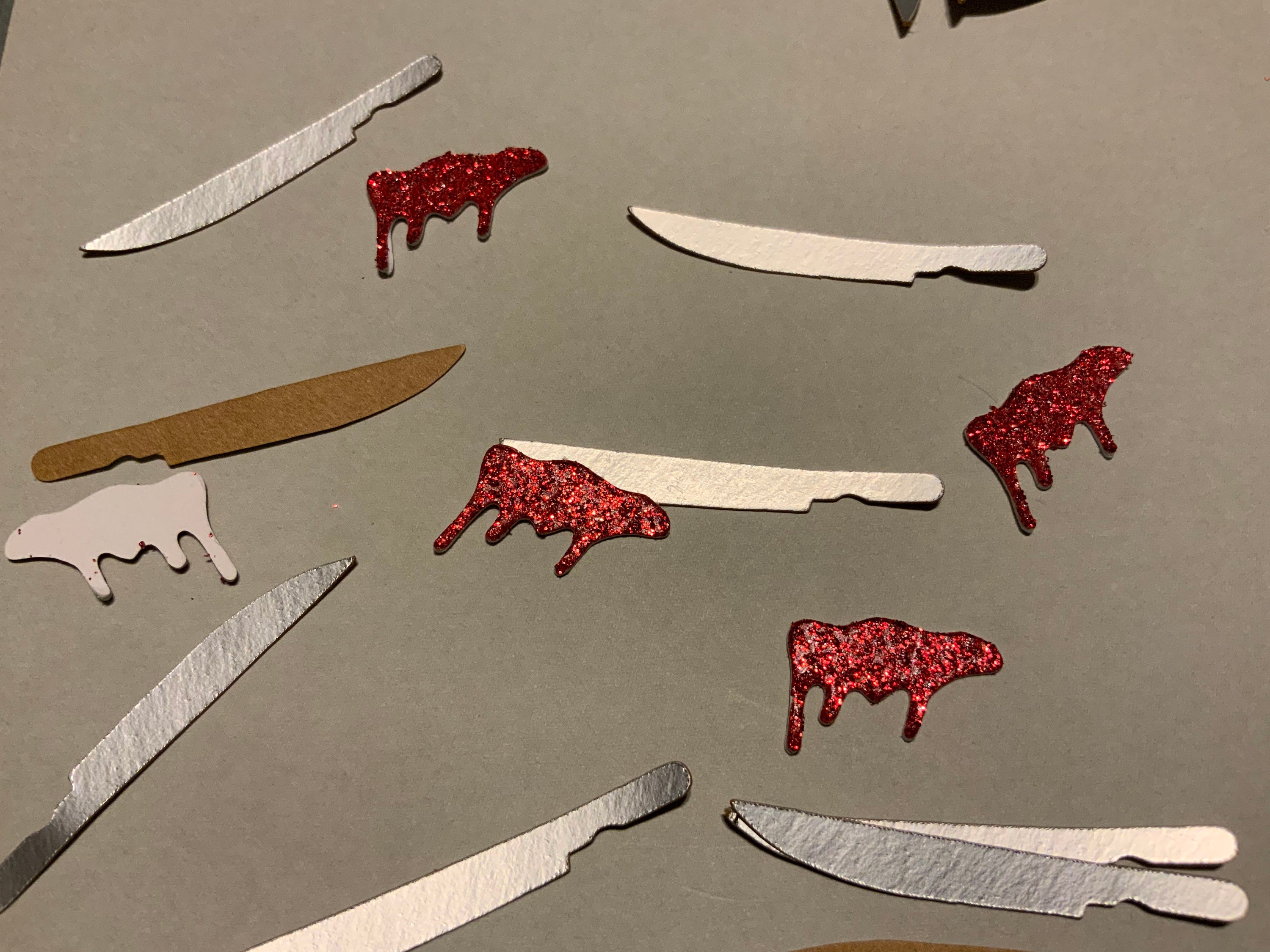 Cardstock Knife and Blood Confetti/Table Scatter/Card Etsy
