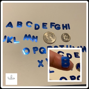 Half inch Alphabet (YOU pick the font and letters)  Foilfetti/Glitter Confetti 50+ pieces
