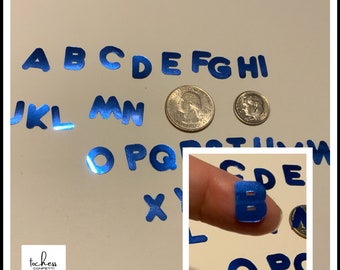 Half inch Alphabet (YOU pick the font and letters)  Foilfetti/Glitter Confetti 50+ pieces