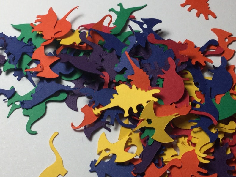 dinosaur readings Pieces in shades of The rainbow Dinosaur Confetti Table Scatter for Birthday Party Scrapbook 100
