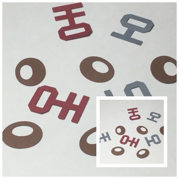 Scarlet and Gray O H - I O and Buckeye Confetti Table Scatter 100 pieces