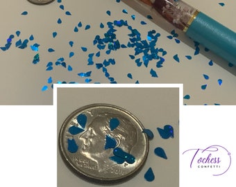 1 teaspoon of 3mm blue raindrops glitter made of foil