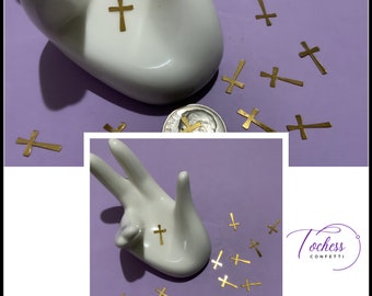 Gold Cross Foilfetti/ Glitter Confetti 50+ pieces