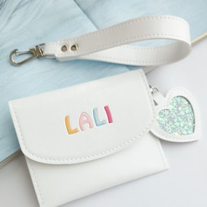 Tarjetero personalizado: cartera pequeña de piel sintética para niñas