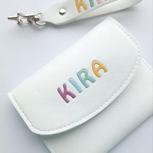Tarjetero personalizado: cartera pequeña de piel sintética para niñas