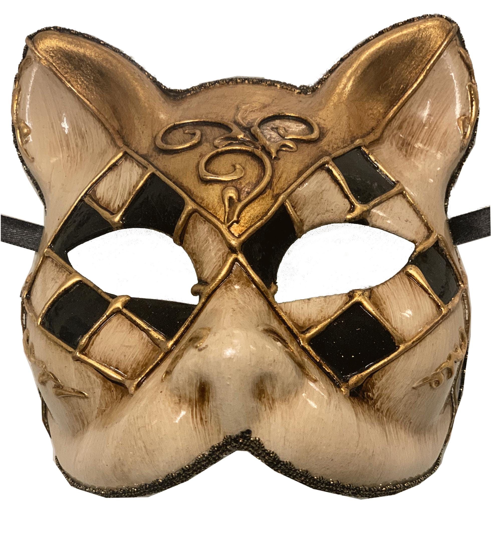 SHINEOFI Maschera Da Ballo In Pizzo A Forma Di Gatto – Elegante E Leggera Per Mascherate, Cosplay E Feste A Tema, Unisex, Colore Nero, Misura 19x14x2,3 Cm - 3