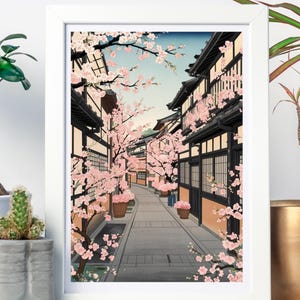 canva ai degitai art template　sakura13 cherry blossom art Antique Sakura Tree Vintage Japanese Wall Art Antique Sakura Tree