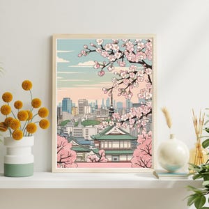 canva ai degitai art template　sakura11 cherry blossom art Antique Sakura Tree Vintage Japanese Wall Art Antique Sakura Tree