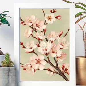 canva ai degitai art template　sakura9 cherry blossom art Antique Sakura Tree Vintage Japanese Wall Art Antique Sakura Tree