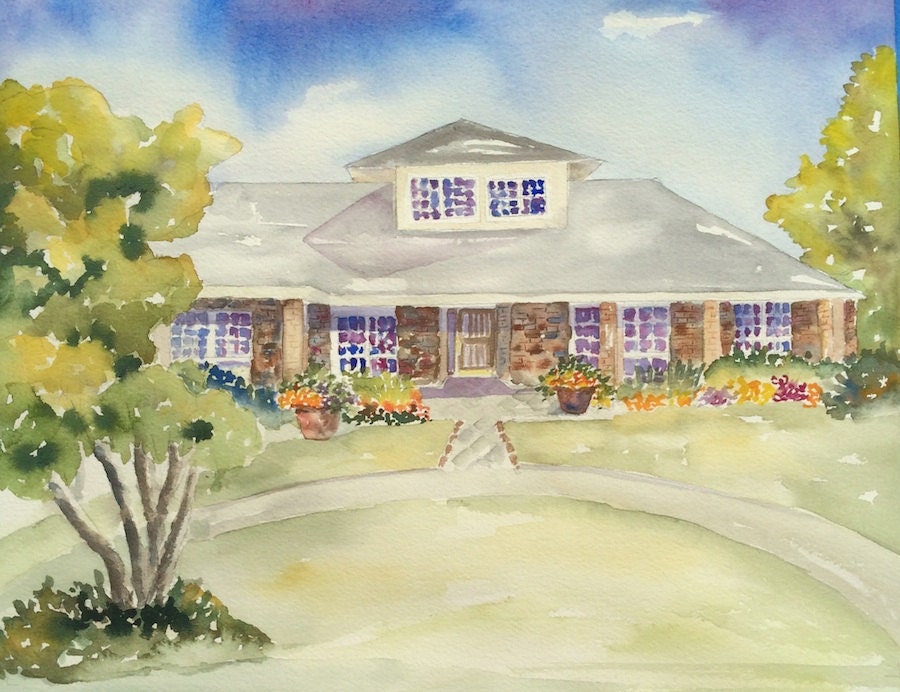 Beach House Paintings Custom Watercolor Home Portrait Etsy