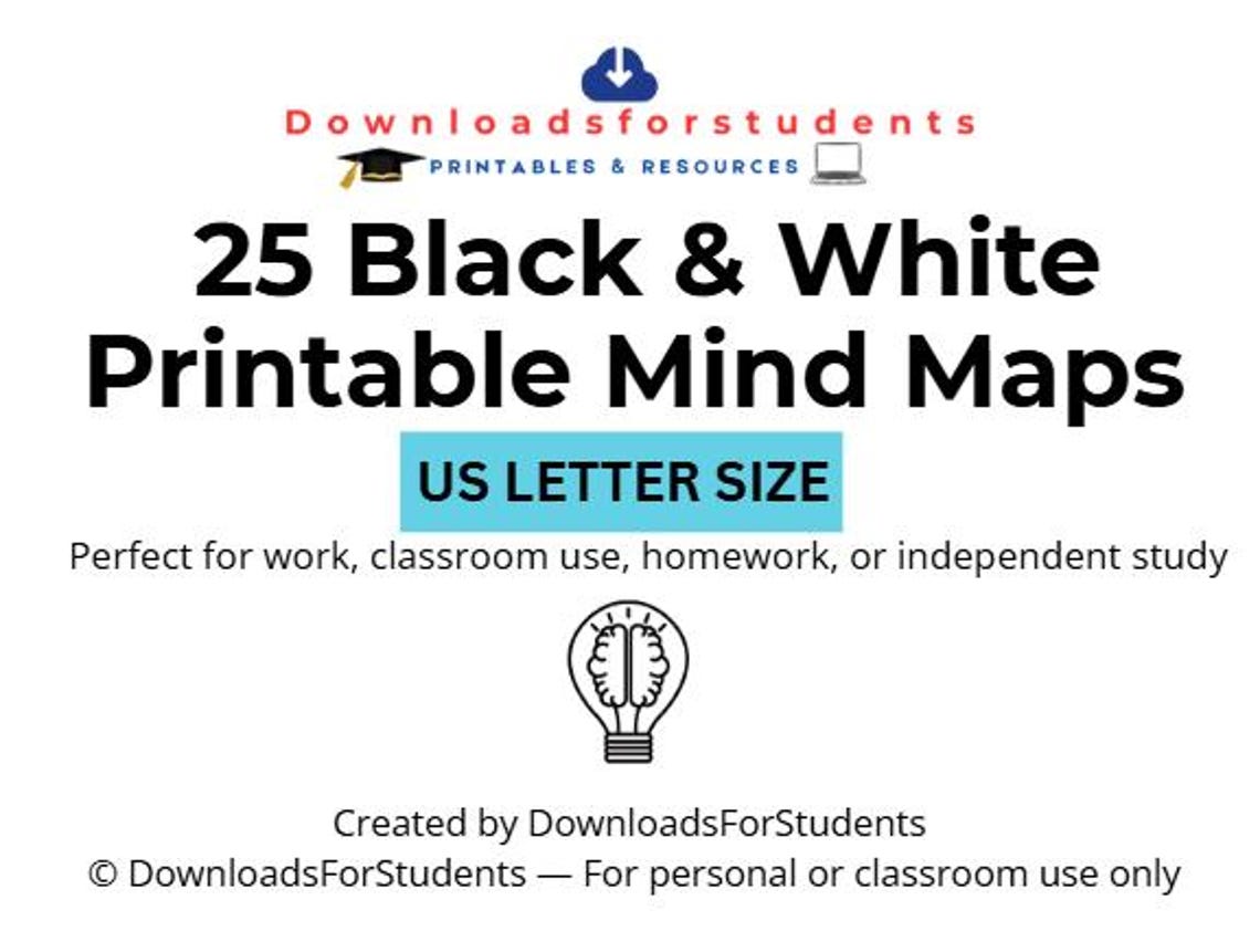 Printable Mind Map Template, Brainstorming Tool (PDF) - Etsy