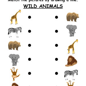 Picture Matching Worksheet, Kids Vocabulary Builder (PDF)