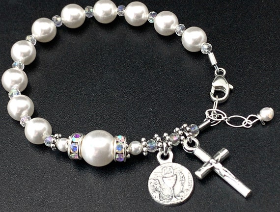 Petite Size Catholic First Communion Rosary Bracelet With
