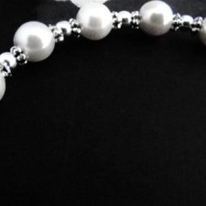 Irish Catholic Communion Rosary Bracelet with Swarovski Pearls and Sterling Silver image 5