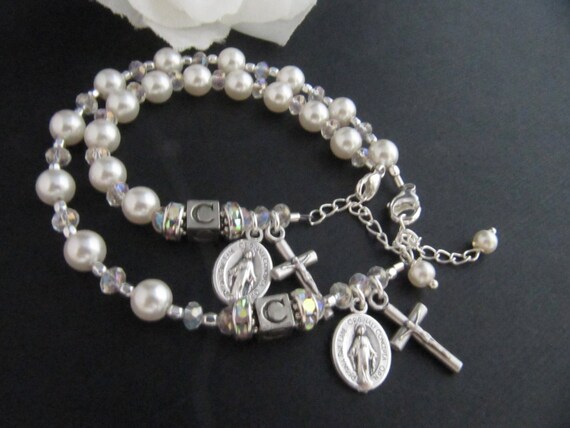 Catholic Baby Baptism Godmother mother Matching Rosary Bracelets Etsy Australia
