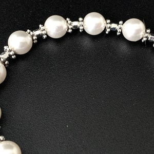 Irish Catholic Communion Rosary Bracelet with Swarovski Pearls and Sterling Silver image 3