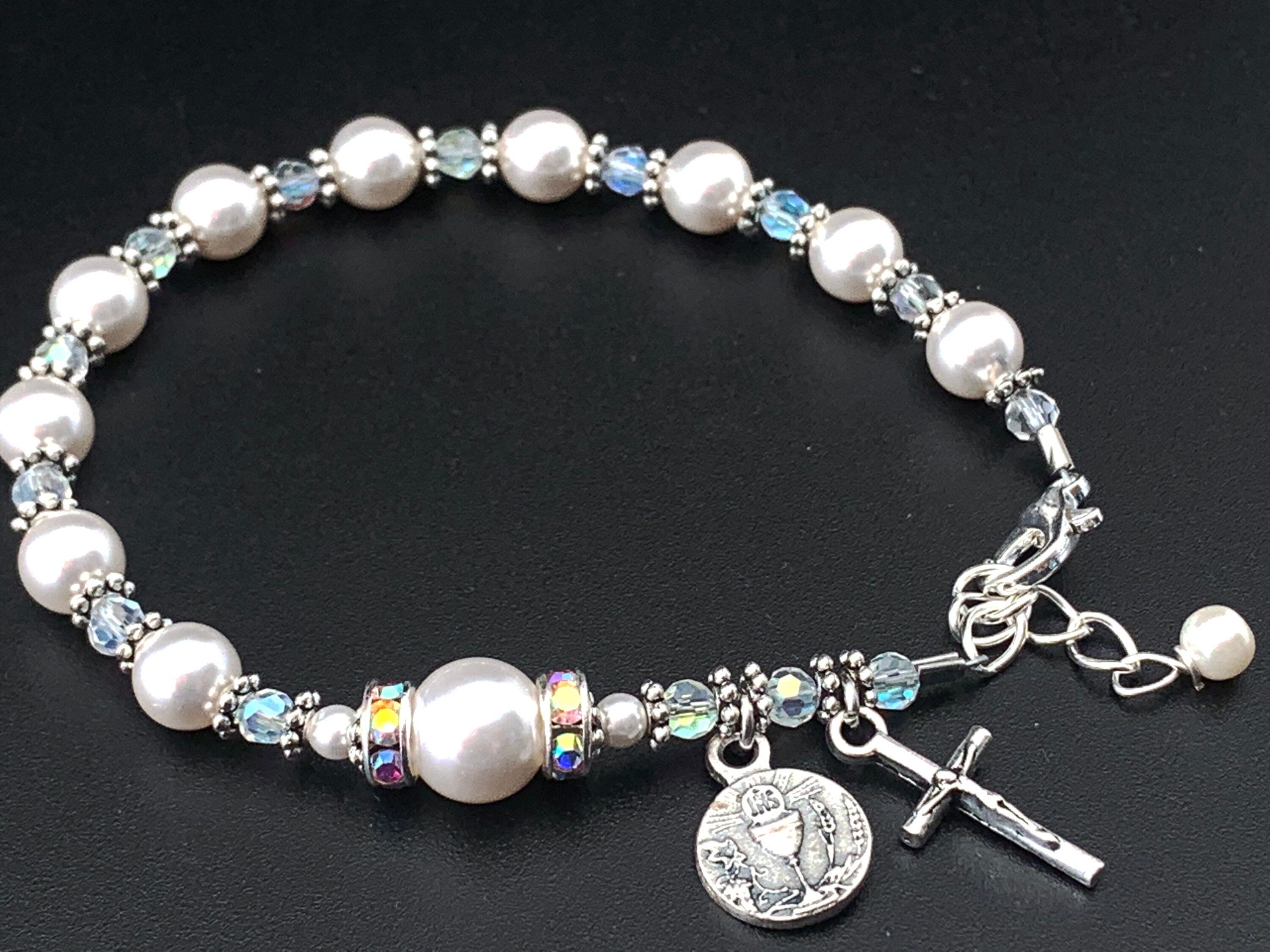 Traditional Catholic First Communion Rosary Bracelet With Etsy