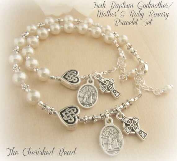 Beautiful Irish Catholic Godmother/mother Baby Baptism Rosary