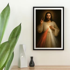 Goddelijke Barmhartigheid afbeelding van Jezus Christus gedrukte katholieke kunstwerken interieur christelijk geloof heilige kunst cadeau poster kunst