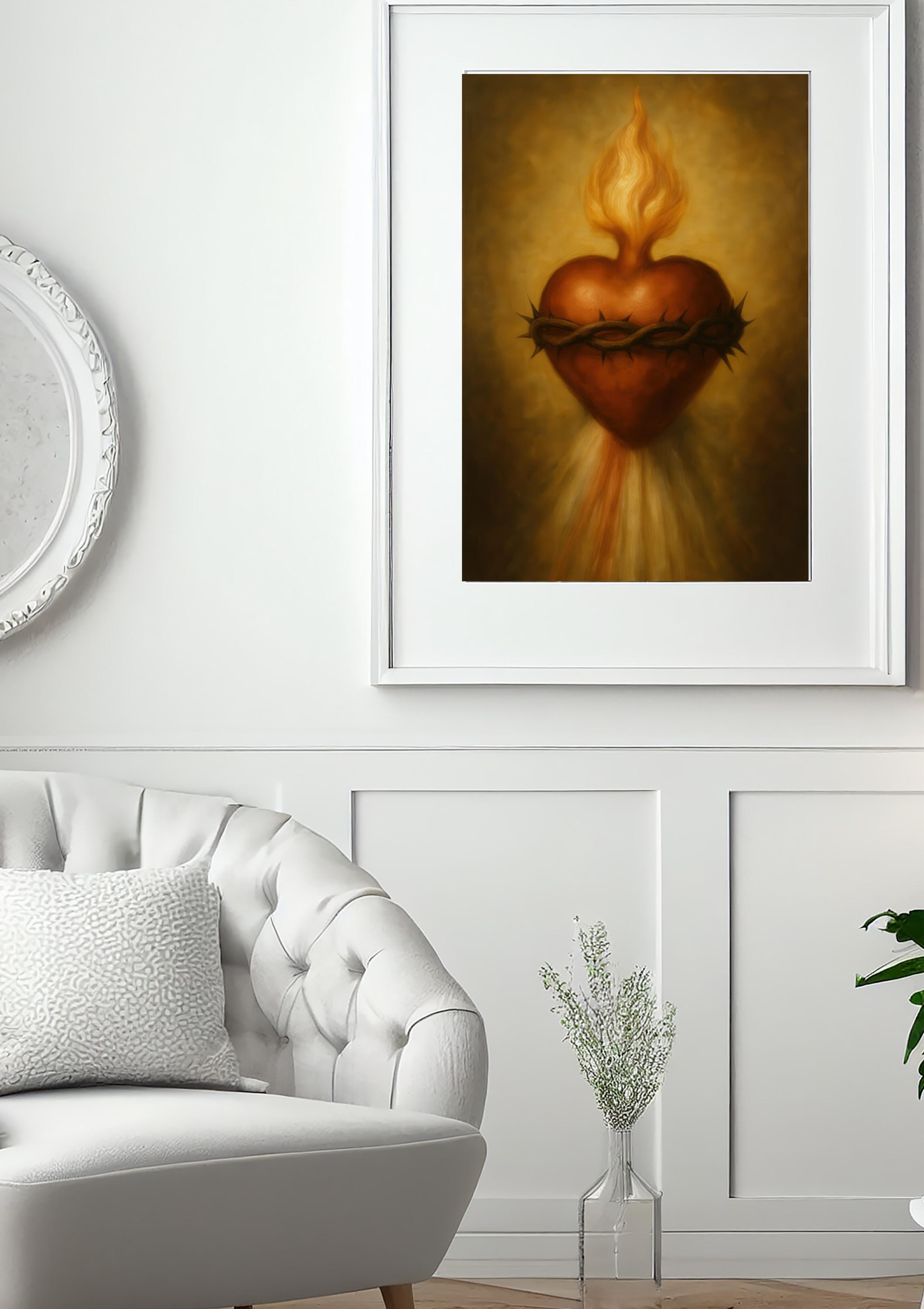Mercy Rays Sacred Heart of Jesus Print: Catholic Divine Mercy Rays Christian Wall ...