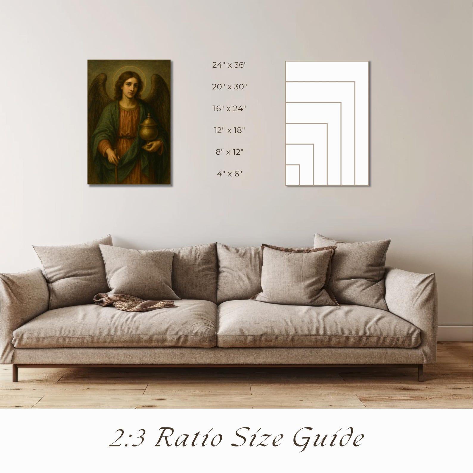 Archangel Raphael Digital Wall Art Printable | Healing Angel Religious ...
