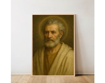 Portret Świętego Piotra, katolicki wystrój wnętrz, sztuka religijna (pobranie cyfrowe)