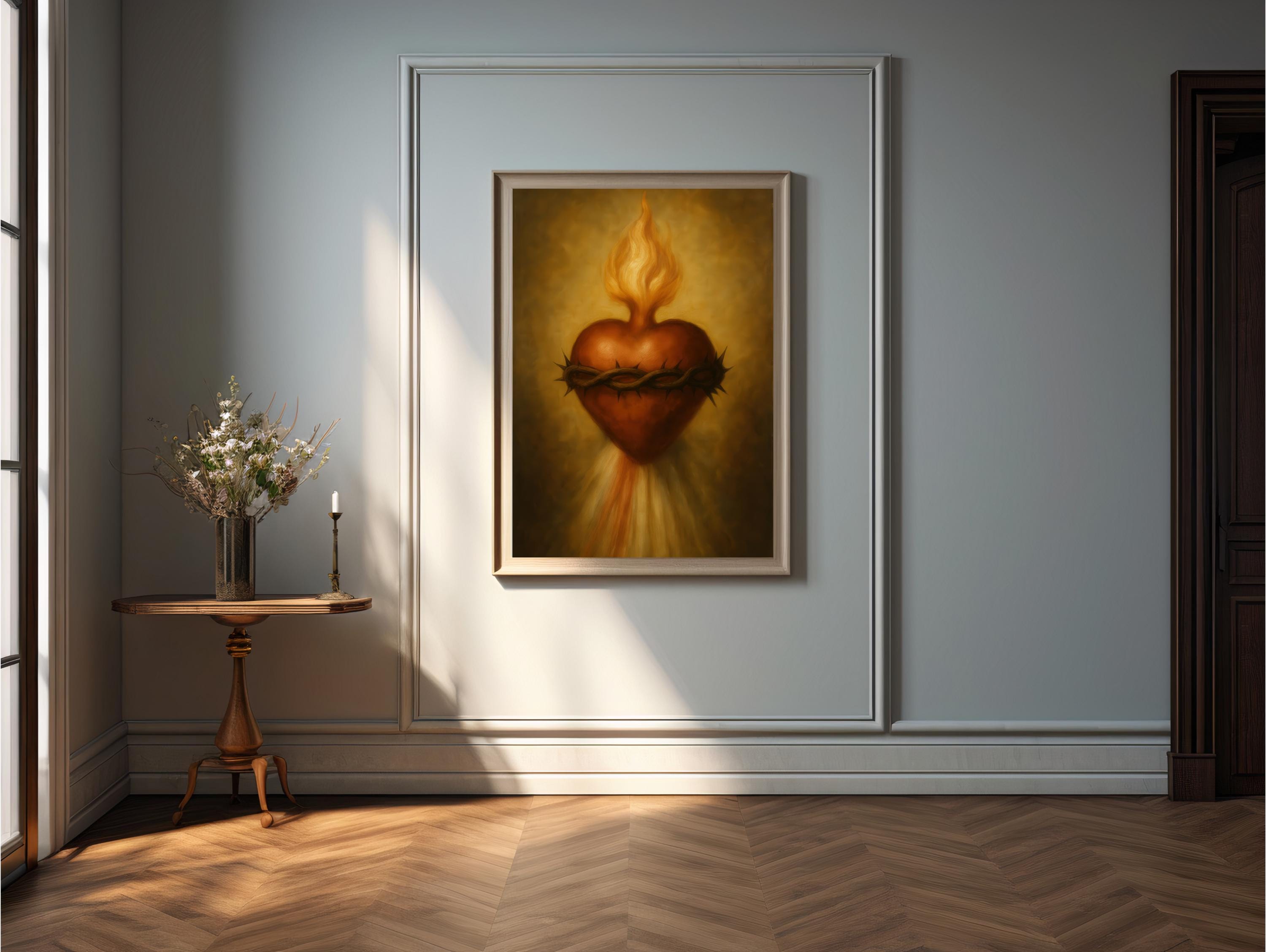 Mercy Rays Sacred Heart of Jesus Print: Catholic Divine Mercy Rays Christian Wall ...