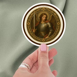 Archangel Saint Michael Prayer Sticker, Inspirational Protection Against Evil, Kiss-Cut Stickers, Angelic Religious Decal, Religious Gift,