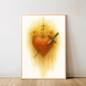 Immaculate Heart of Mary Watercolor Print: Catholic Wall Art (Digital Download)
