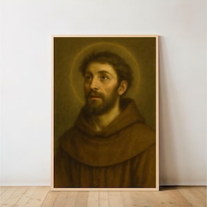 Saint Francis of Assisi Print: Catholic Monastery Style Art (Digital Download)