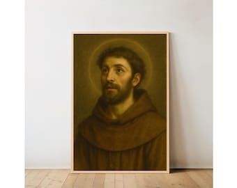 Saint Francis of Assisi Print: Catholic Monastery Style Christian Wall Art (Digital Download)