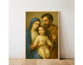 Holy Family Art Print: Catholic Home Decor Christian Wall Art (Digital Download)