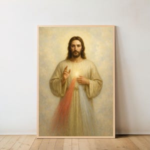 Goddelijke barmhartigheid afbeelding van Jezus Christus afdrukbare katholieke kunstwerken digitale download Home decor christelijk geloof heilige kunst cadeau poster kunst