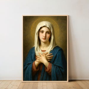 Virgin Mary Portrait: Catholic Home Decor (Digital Download)