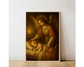 Guardian Angel Art Print: Catholic Child Protection (Digital Download)