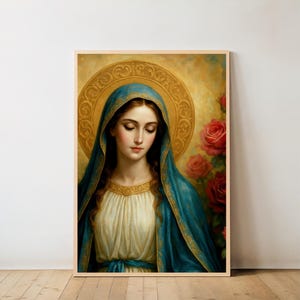 Virgin Mary Digital Download | Religious Wall Art Print, Catholic Decor, Instant Download, Spiritual Gift, Christian Artwork Printable