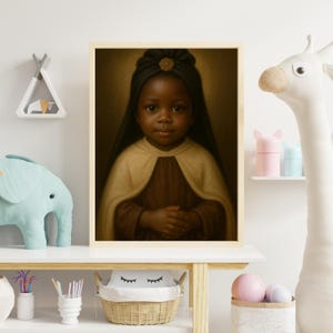 Baby katholische Heilige Josephine Bakhita Digital druckbare Download Art Kinderzimmer Dekor afrikanische Heilige Babygeschenk Taufe Fest Feier
