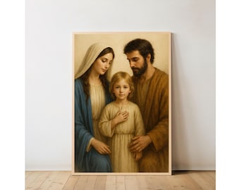 Holy Family Art Print: Catholic Christian Wall Art Home Decor (Digital Download)