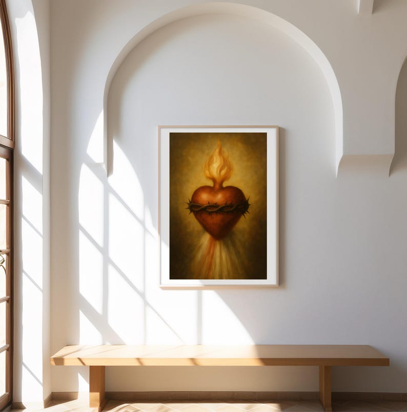 Mercy Rays Sacred Heart of Jesus Print: Catholic Divine Mercy Rays Christian Wall ...