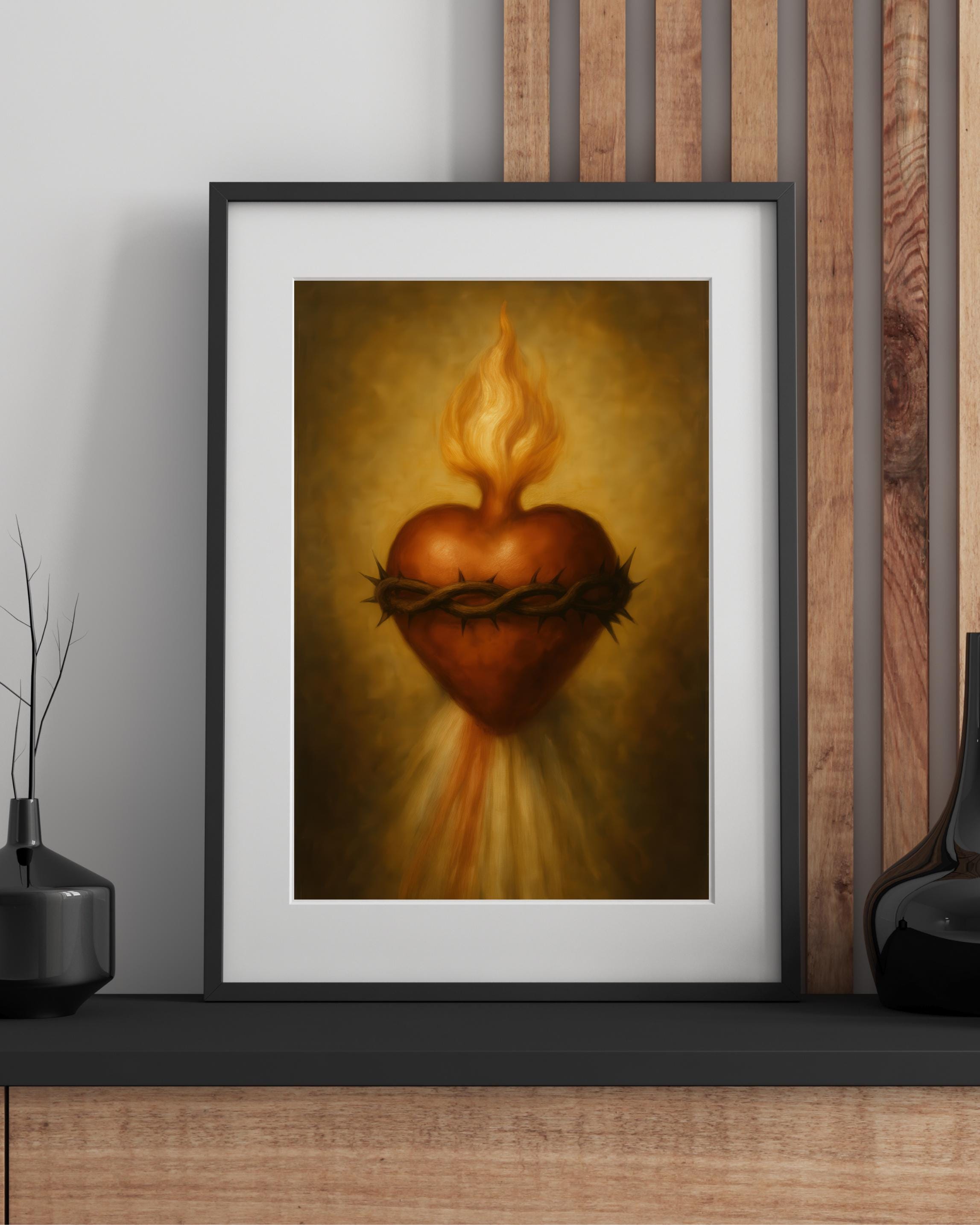 Mercy Rays Sacred Heart of Jesus Print: Catholic Divine Mercy Rays Christian Wall ...