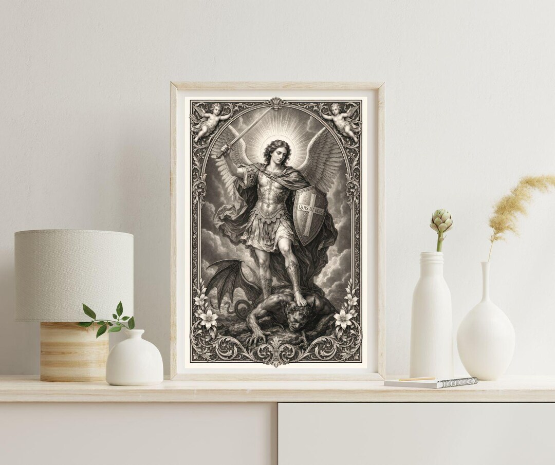 Saint Michael Archangel Satin Poster Religious Wall Art | 300gsm - Etsy