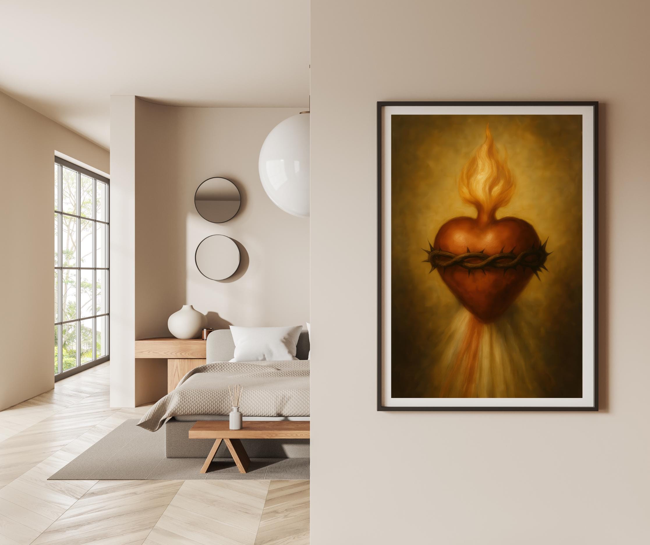 Mercy Rays Sacred Heart of Jesus Print: Catholic Divine Mercy Rays Christian Wall ...