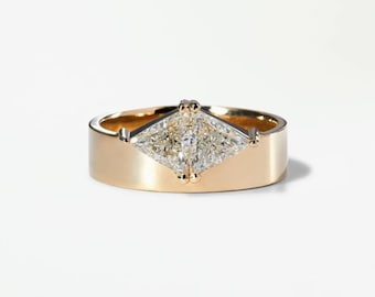 Trillion Moissanite Toi et Moi Ring: Two Stone Engagement Ring