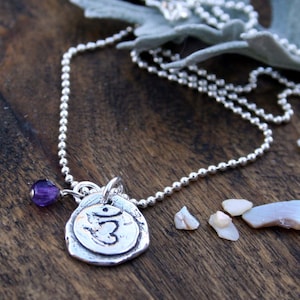 OM chakra Necklace Sterling Silver