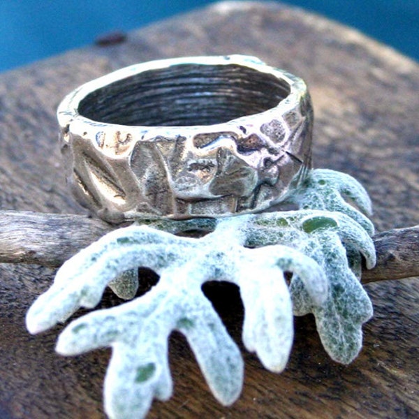 Band Ring Rustic Sterling Silver Organic SALE