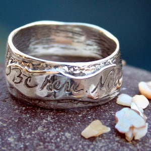 Ring Present Reminder Artisan Handcrafted Sterling "Be Here Now" Ring