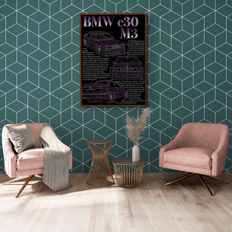 BMW E30 M3 Blueprint Poster: Vintage Car Art (digital Print) - Etsy